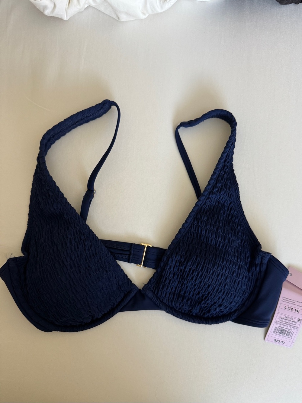 NWT Wild Fable Textured bikini top with Adjustable Straps size L